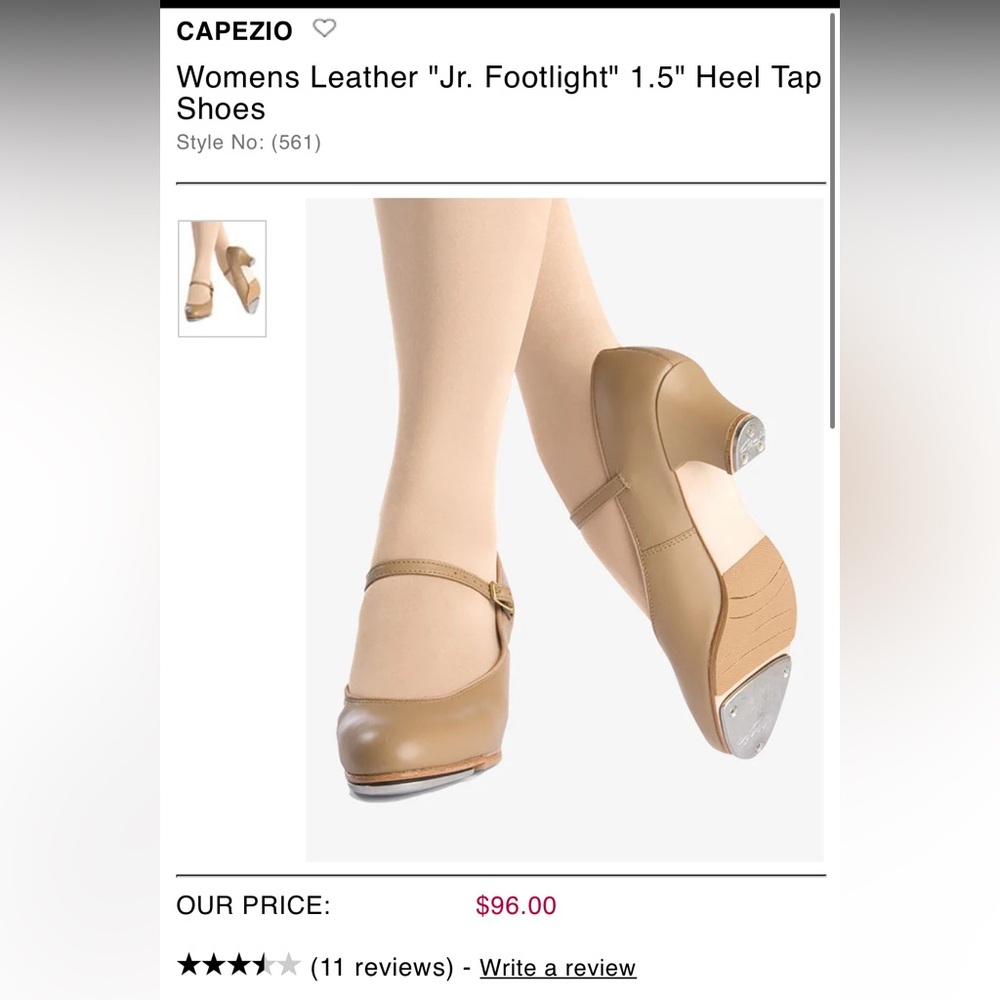 Capezio Women's Brown Leather Heel Tap Shoes